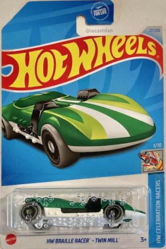 HW Braille Racer - Twin Mill - Green